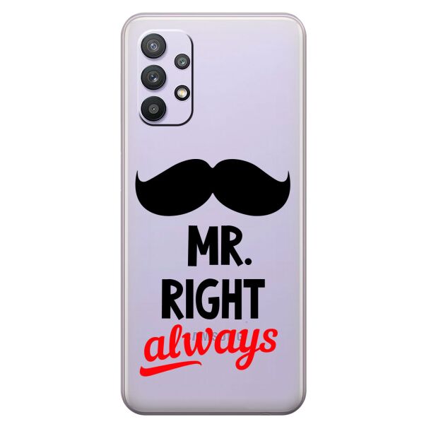 

Прозрачный силиконовый чехол iSwag для Samsung Galaxy A32 с рисунком - Mr Right (KS10545)