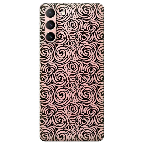 

Прозрачный силиконовый чехол iSwag для Samsung Galaxy S21 с рисунком - Черные узоры (KS10873)