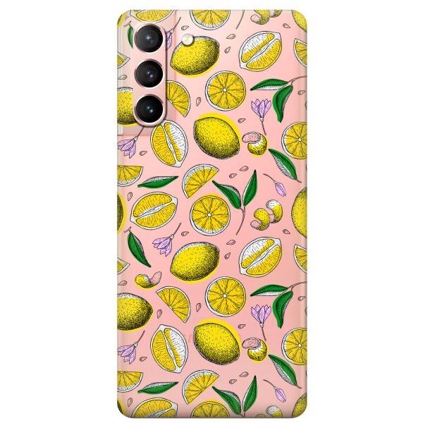

Прозрачный силиконовый чехол iSwag для Samsung Galaxy S21 с рисунком - Лимоны (KS10874)