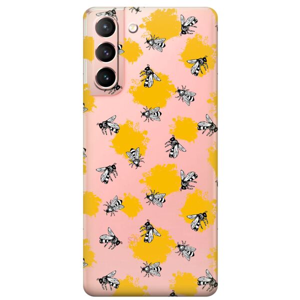 

Прозрачный силиконовый чехол iSwag для Samsung Galaxy S21 с рисунком - Пчелы (KS10877)