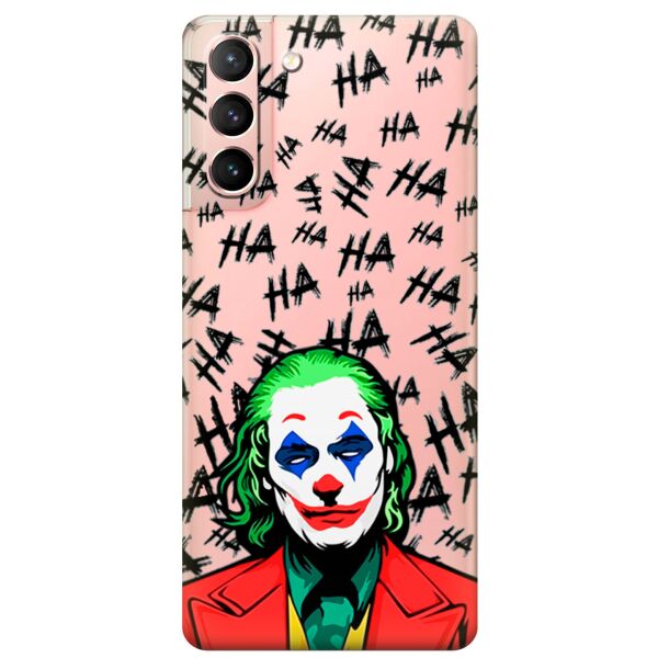 

Прозрачный силиконовый чехол iSwag для Samsung Galaxy S21 с рисунком - Джокер (KS10918)