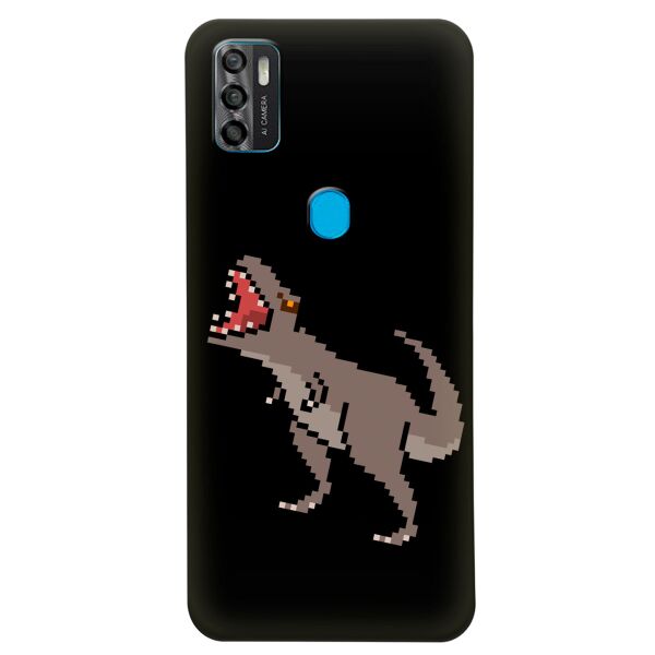 

Черный силиконовый чехол iSwag для ZTE Blade A7s 2020 с рисунком - Пиксельный динозавр (KS11125)