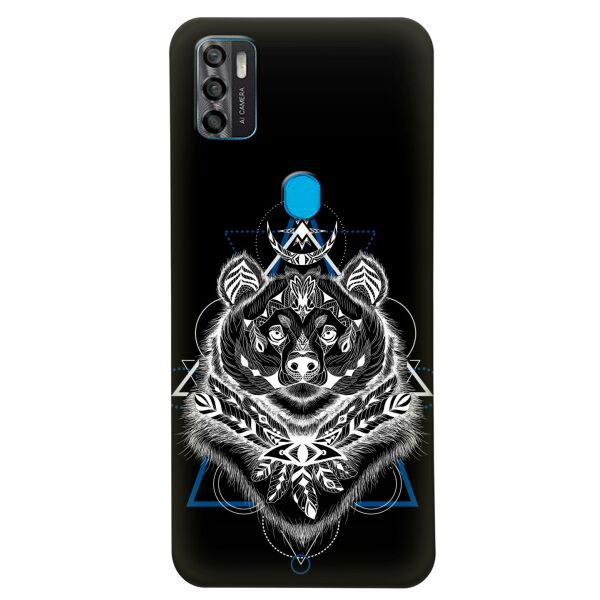 

Черный силиконовый чехол iSwag для ZTE Blade A7s 2020 с рисунком - Медведь индеец (KS11134)