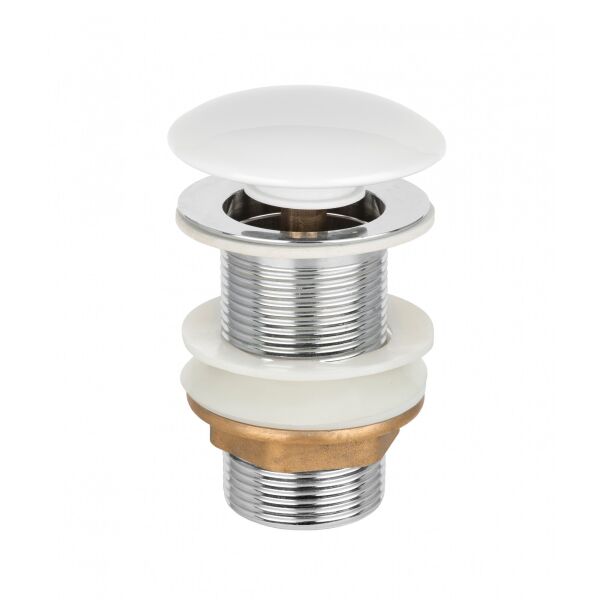 

Донный клапан Invena, click-clack, белый, глянцевый керамический грибок SC-B1-BBP