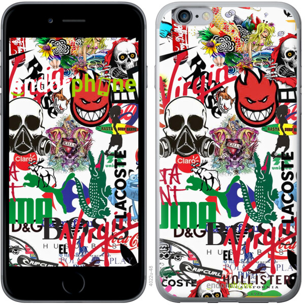 

Чехол на iPhone 6 Plus Many different logos 4022t-48, 2D пластик
