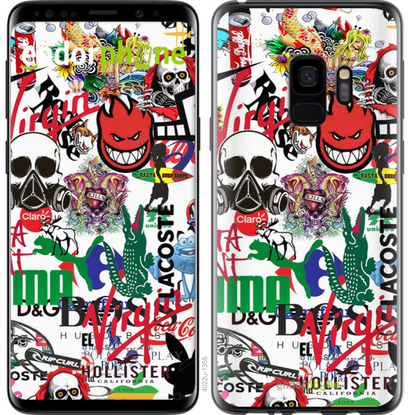 

Чехол на Samsung Galaxy S9 Many different logos 4022u-1355, Силикон