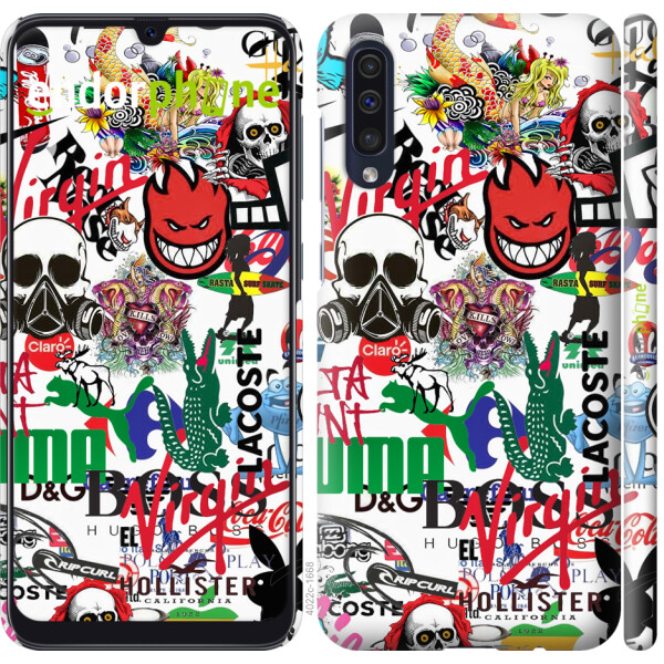 

Чехол на Samsung Galaxy A50 2019 A505F Many different logos 4022u-1668, Силикон