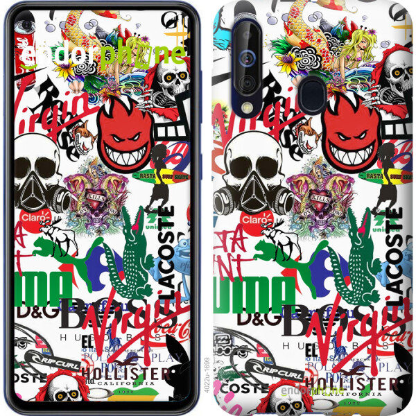 

Чехол на Samsung Galaxy A60 2019 A606F Many different logos 4022u-1699