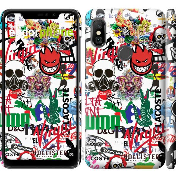 

Чехол на Xiaomi Redmi Note 6 Pro Many different logos 4022u-1551