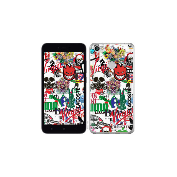 

Чехол на Xiaomi Redmi Note 5A Prime Many different logos 4022u-1063, Силикон