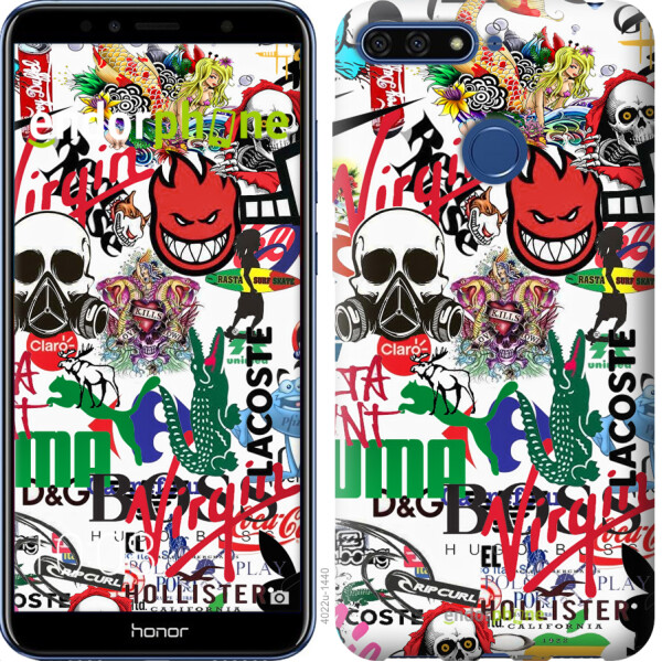 

Чехол на Huawei Honor 7A Pro Many different logos 4022u-1440