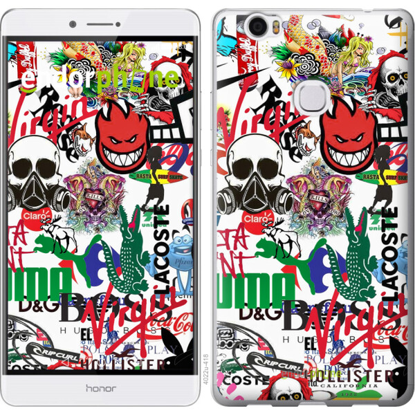

Чехол на Huawei Honor Note 8 Many different logos 4022u-418