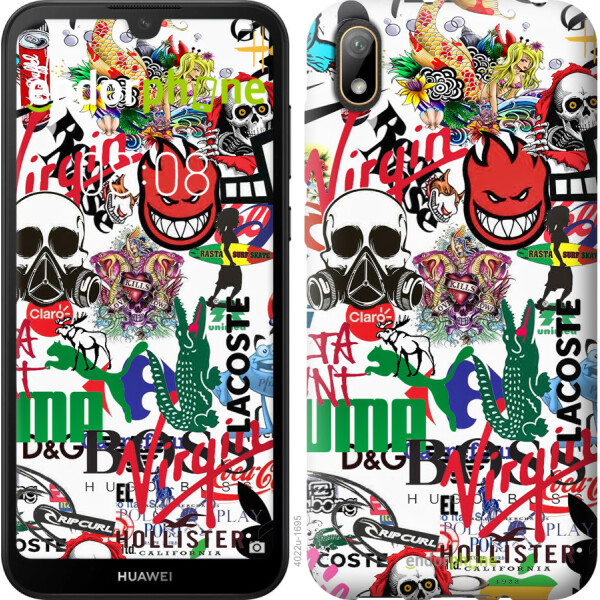 

Чехол на Huawei Y5 2019 Many different logos 4022u-1695