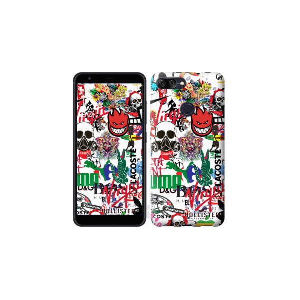 

Чехол на Asus ZenFone Max Plus M1 ZB570TL Many different logos 4022u-1361