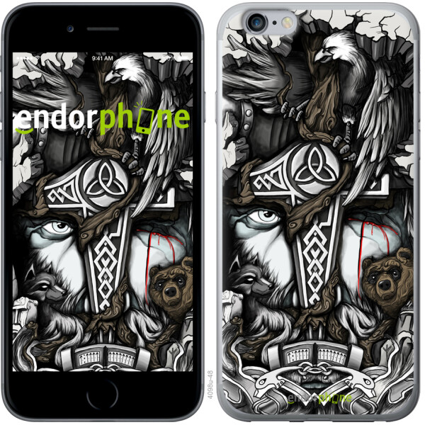 

Чехол на iPhone 6 Plus Тату Викинг 4098t-48, 2D пластик