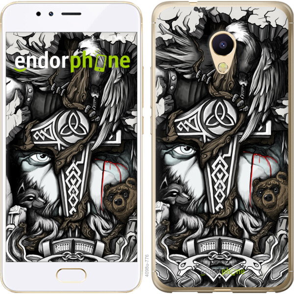 

Чехол на Meizu M5s Тату Викинг 4098t-776, 2D пластик