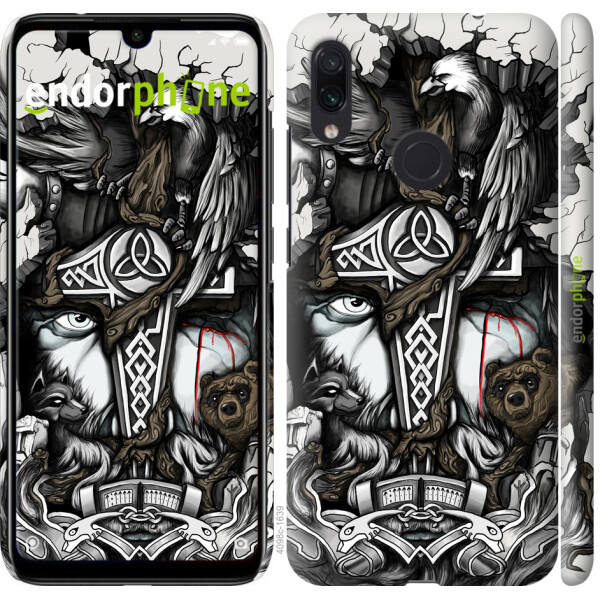 

Чехол на Xiaomi Redmi Note 7 Тату Викинг 4098m-1639, Пластик матовый