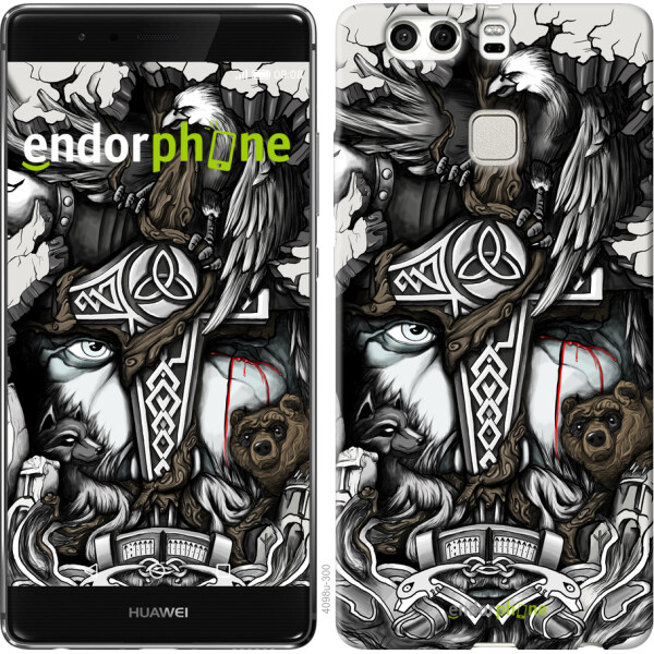 

Чехол на Huawei P9 Plus Тату Викинг 4098u-300, Силикон