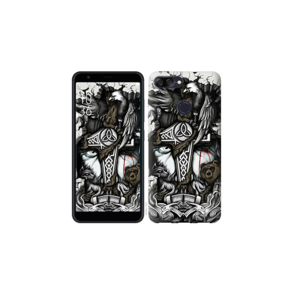 

Чехол на Asus ZenFone Max Plus M1 ZB570TL Тату Викинг 4098u-1361