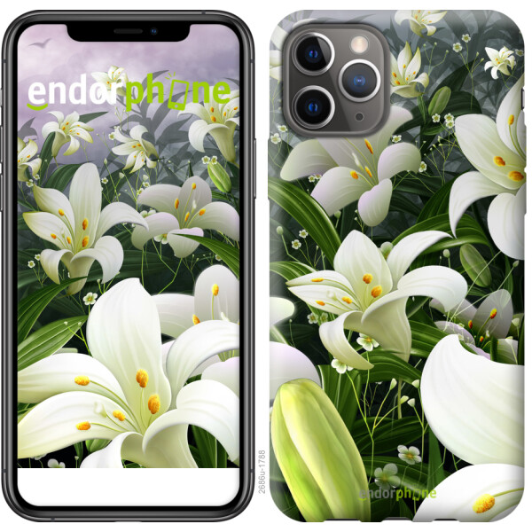 

Чехол на iPhone 11 Pro Белые лилии 2686m-1788, Пластик матовый