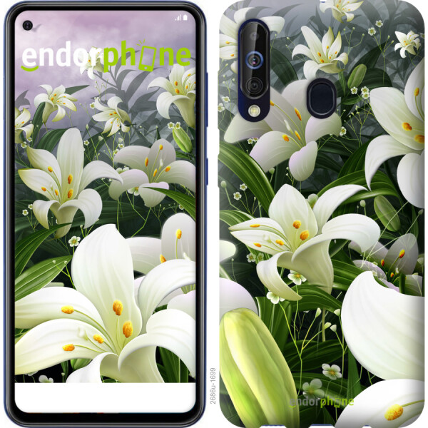 

Чехол на Samsung Galaxy A60 2019 A606F Белые лилии 2686u-1699, Силикон