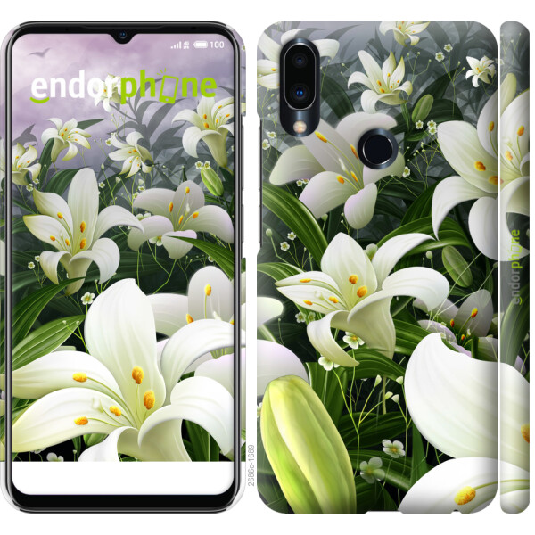 

Чехол на Meizu Note 9 Белые лилии 2686m-1689, Пластик матовый