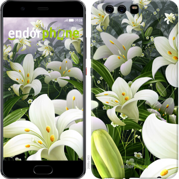 

Чехол на Huawei P10 Plus Белые лилии 2686t-963, 2D пластик
