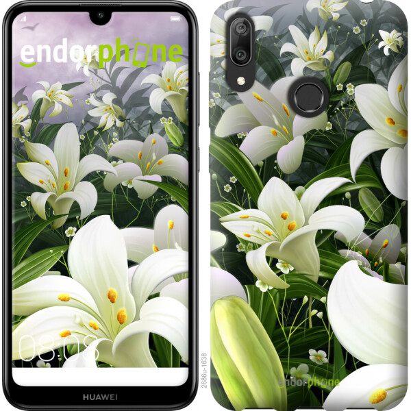 

Чехол на Huawei Y7 2019 Белые лилии 2686u-1638, Силикон