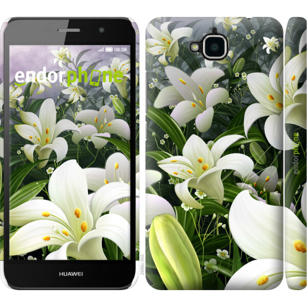 

Чехол на Huawei Y6 Pro Белые лилии 2686u-355, Силикон