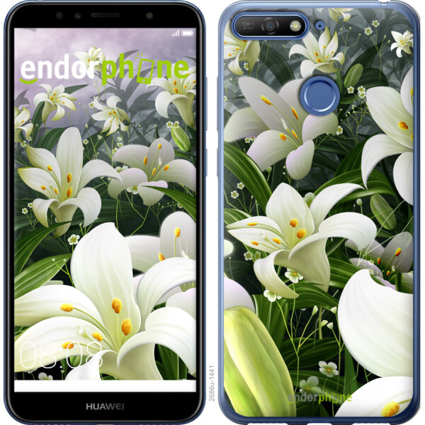 

Чехол на Huawei Y6 Prime 2018 Белые лилии 2686u-1441