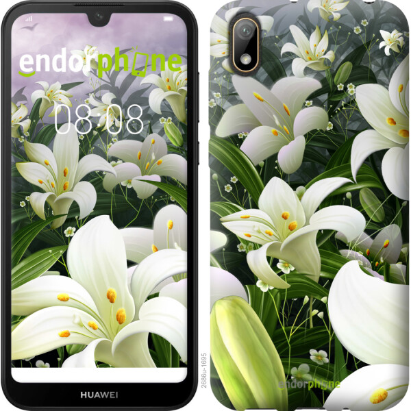 

Чехол на Huawei Y5 2019 Белые лилии 2686u-1695, Силикон