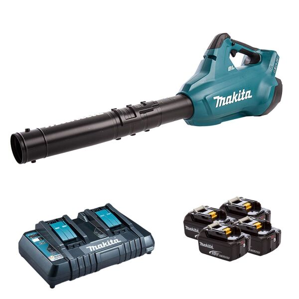 

Аккумуляторная бесщеточная воздуходувка Makita DUB362PT4 + 4 АКБ 18 V 5 Ah + З/У садовый электрический ручной воздуходув (2x18В)(4046)