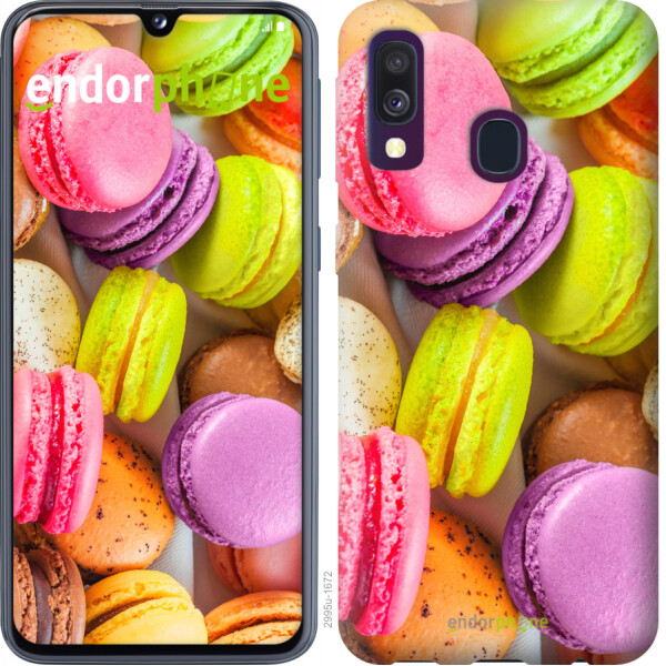 

Чехол на Samsung Galaxy A40 2019 A405F Макаруны 2995u-1672, Силикон