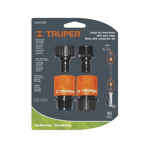 

Набор переходников садовых TRUPER 3/4 (CLICK-SET)
