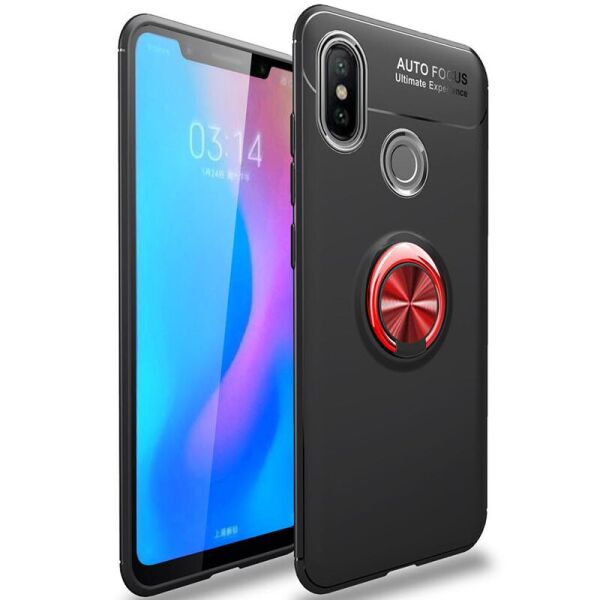 

TPU чехол Deen ColorRing под магнитный держатель (opp) для Xiaomi Redmi S2 Черный / Красный (154868)