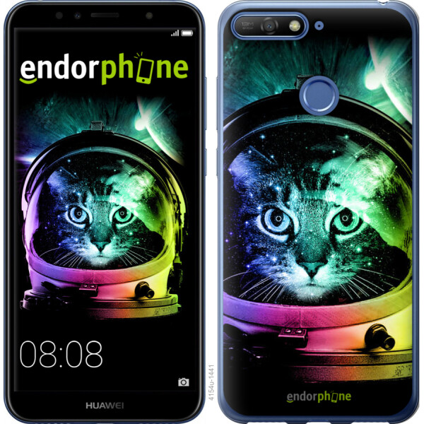 

Чехол на Huawei Y6 Prime 2018 Кот-астронавт 4154u-1441, Силикон
