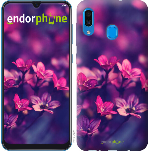 

Чехол на Samsung Galaxy A30 2019 A305F Пурпурные цветы 2719t-1670, 2D пластик