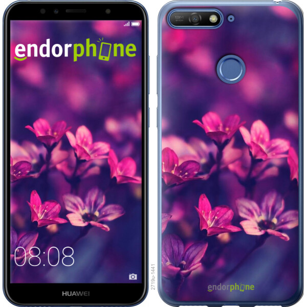 

Чехол на Huawei Y6 Prime 2018 Пурпурные цветы 2719u-1441