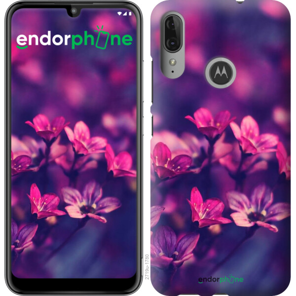 

Чехол на Motorola Moto E6 Plus Пурпурные цветы 2719u-1780, Силикон