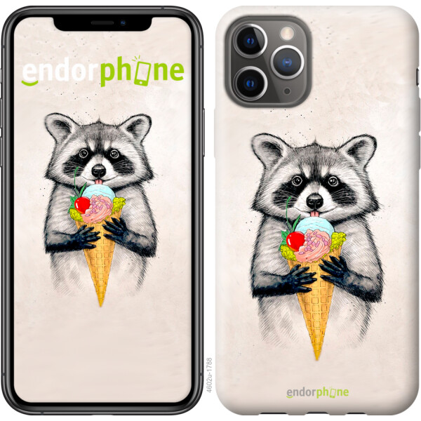 

Чехол на iPhone 11 Pro Енотик с мороженым 4602t-1788, 2D пластик