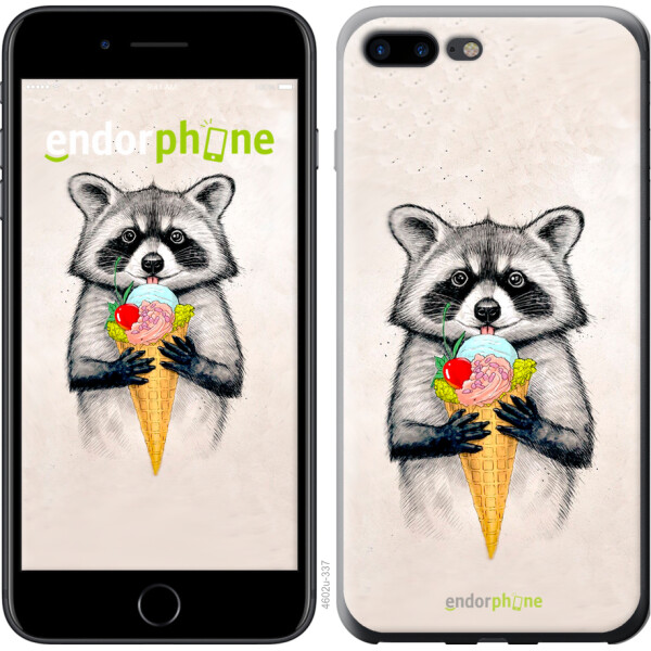 

Чехол на iPhone 7 Plus Енотик с мороженым 4602t-337, 2D пластик