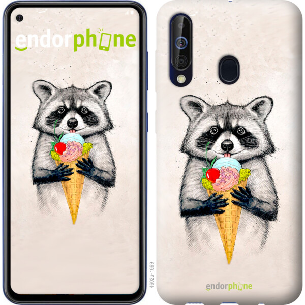 

Чехол на Samsung Galaxy A60 2019 A606F Енотик с мороженым 4602u-1699