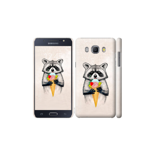 

Чехол на Samsung Galaxy J5 (2016) J510H Енотик с мороженым 4602c-264, Пластик глянцевый