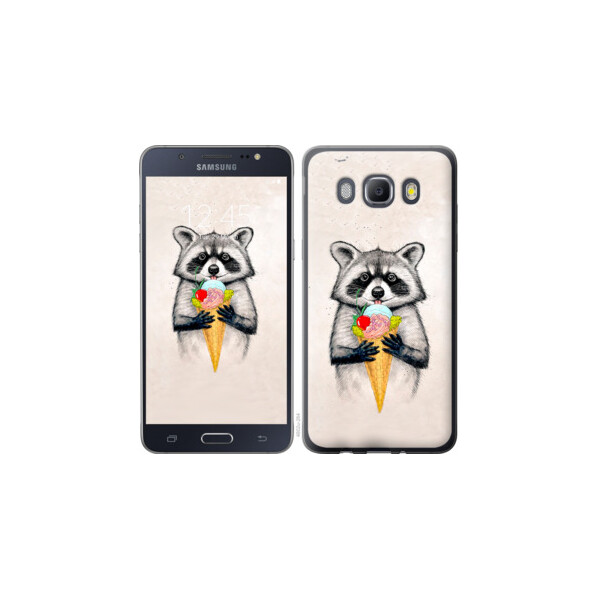 

Чехол на Samsung Galaxy J5 (2016) J510H Енотик с мороженым 4602t-264, 2D пластик