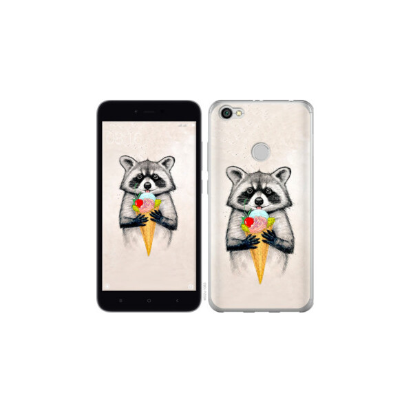 

Чехол на Xiaomi Redmi Note 5A Prime Енотик с мороженым 4602t-1063, 2D пластик