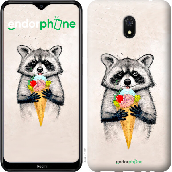 

Чехол на Xiaomi Redmi 8A Енотик с мороженым 4602u-1794