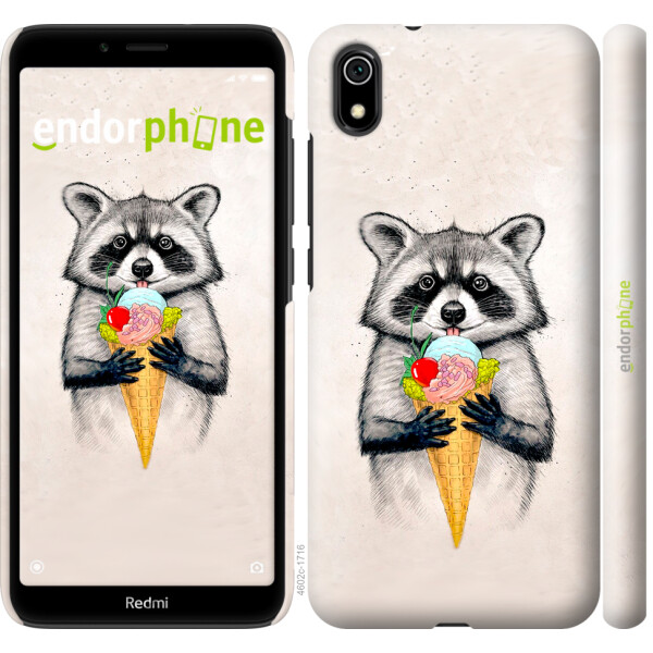 

Чехол на Xiaomi Redmi 7A Енотик с мороженым 4602u-1716, Силикон