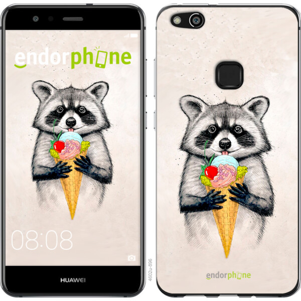 

Чехол на Huawei P10 Lite Енотик с мороженым 4602u-896, Силикон