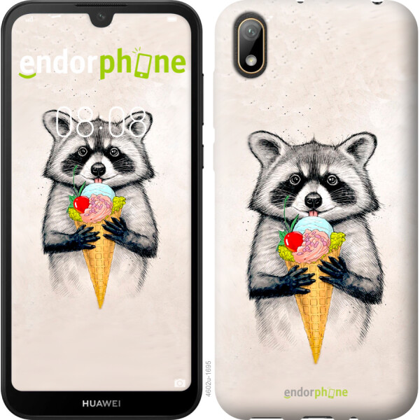 

Чехол на Huawei Y5 2019 Енотик с мороженым 4602u-1695