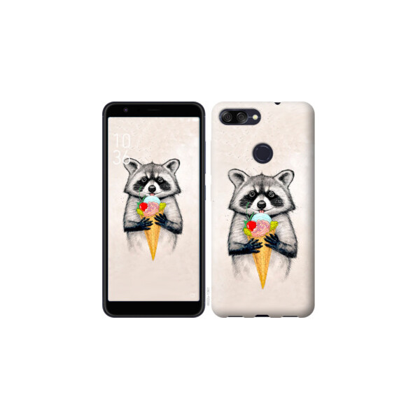 

Чехол на Asus ZenFone Max Plus M1 ZB570TL Енотик с мороженым 4602u-1361